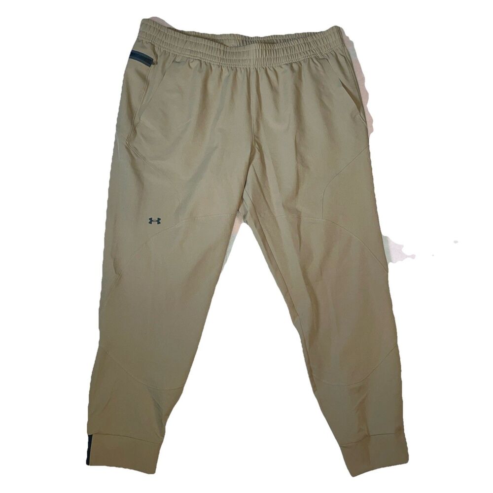 Womens Under Armour Unstoppable Jogger Pants‎ Loose Fit Khaki #1376926-263 Sz XL